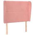 Tête de lit avec oreilles Rose 93x23x118/128 cm Velours