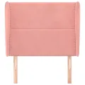 Tête de lit avec oreilles Rose 93x23x118/128 cm Velours