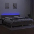 cadre de lit et matelas et LED Taupe 200x200cm Tissu