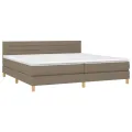 cadre de lit et matelas et LED Taupe 200x200cm Tissu