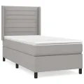 cadre de lit avec matelas Gris clair 90x200 cm Tissu