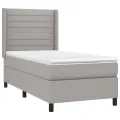 cadre de lit avec matelas Gris clair 90x200 cm Tissu