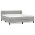 cadre de lit avec matelas Gris clair 180x200cm Tissu