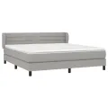 cadre de lit avec matelas Gris clair 180x200cm Tissu