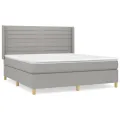 cadre de lit avec matelas Gris clair 180x200cm Tissu