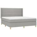 cadre de lit avec matelas Gris clair 180x200cm Tissu