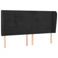 Tête de lit avec oreilles Noir 203x23x118/128 cm Velours