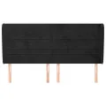 Tête de lit avec oreilles Noir 203x23x118/128 cm Velours