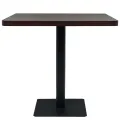 Table de bistro MDF et acier Carré 80 x 80 x 75 cm Frêne foncé