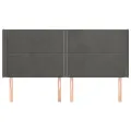 Tête de lit avec oreilles Gris foncé 183x16x118/128 cm Velours