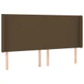 Tête de lit à LED Marron foncé 163x16x118/128 cm Tissu