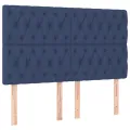cadre de lit et matelas et LED Bleu 140x190 cm Tissu