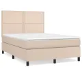 cadre de lit avec matelas Cappuccino 140x190 cm