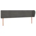 Tête de lit avec oreilles Gris foncé 163x23x78/88 cm Velours