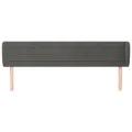 Tête de lit avec oreilles Gris foncé 163x23x78/88 cm Velours