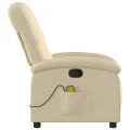 Fauteuil de massage inclinable Crème Tissu