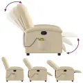 Fauteuil de massage inclinable Crème Tissu