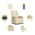 Fauteuil de massage inclinable Crème Tissu