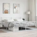 Cadre de lit métal avec tête de lit/pied de lit blanc 183x213cm