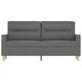 Canapé à 2 places Gris foncé 140 cm Tissu