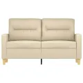 Canapé à 2 places Crème 120 cm Tissu