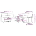 Ensemble de canapés 2 pcs avec coussins Noir Tissu