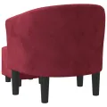 Fauteuil cabriolet avec repose-pied rouge bordeaux velours