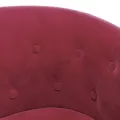 Fauteuil cabriolet avec repose-pied rouge bordeaux velours
