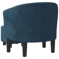 Fauteuil cabriolet avec repose-pied bleu foncé velours