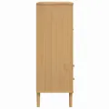 Buffet SENJA aspect rotin marron 90x40x112cm bois massif de pin