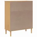 Buffet SENJA aspect rotin marron 90x40x112cm bois massif de pin