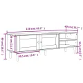Meuble TV SENJA aspect rotin blanc 158x40x49cm bois massif pin