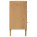 Buffet SENJA aspect rotin marron 80x40x80 cm bois massif de pin
