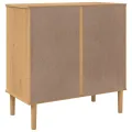 Buffet SENJA aspect rotin marron 80x40x80 cm bois massif de pin