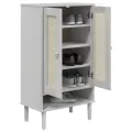 Armoire à chaussures SENJA aspect rotin blanc bois massif