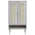 Armoire à chaussures SENJA aspect rotin blanc bois massif