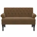 Banc avec dossier marron 120x62x75,5 cm similicuir daim