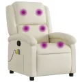 Fauteuil inclinable de massage Crème Similicuir