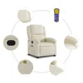 Fauteuil inclinable de massage Crème Similicuir