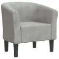 Fauteuil cabriolet gris clair velours