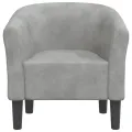 Fauteuil cabriolet gris clair velours