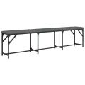 Banc à manger gris foncé 186x32x45 cm acier et tissu