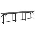 Banc à manger gris foncé 186x32x45 cm acier et tissu