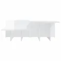 Tables basses 2 pcs blanc brillant bois d'ingénierie
