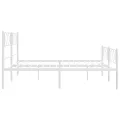 Cadre de lit métal avec tête de lit/pied de lit blanc 183x213cm