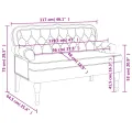 Banc avec dossier jaune 119,5x64,5x75 cm velours