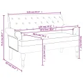 Banc avec dossier gris clair 120x62x75,5 cm tissu