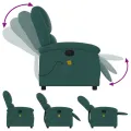 Fauteuil de massage inclinable Vert foncé Tissu