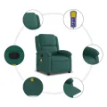 Fauteuil de massage inclinable Vert foncé Tissu