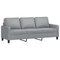 Ensemble de canapés 3 pcs avec coussins Gris clair Tissu
